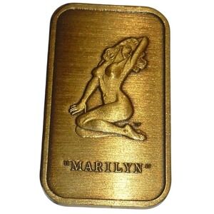 National Bronze Art Bar Nude Woman Pin-up Vintage Collectible Ingot 1.8 Inch
